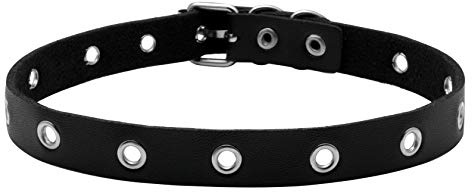 MILAKOO Collier pour femmes, punk, goth, métal, serti de clous, col en cuir, collier occupé, Cuir, Pas de gemme