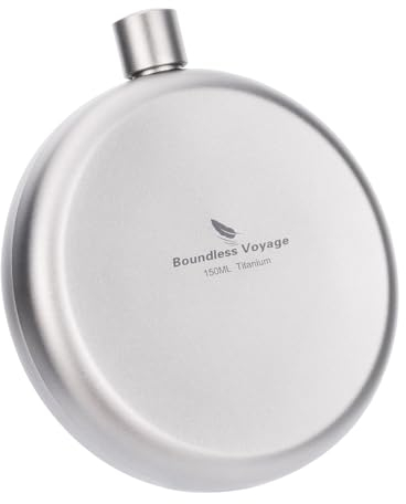 iBasingo 150ml Titanio Fiaschetta Rotonda Vino Pentola Campeggio Bandiera Portatile Bottiglia Di Vino Con Imbuto Whisky Alcool Bevande Per Viaggi Picnic Ti3065D