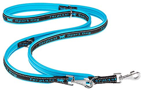 Ferplast Guinzaglio per Cani SPORT DOG, Guinzaglio Addestramento per Can Cani Taglia Grande, Impugnatura Imbottita, Moschettone con meccanismo magnetico. Lunghezza regolabile. Misura 200 cm. Blu