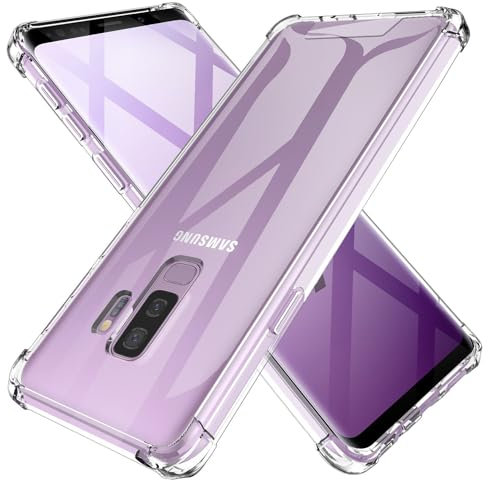 KIOMY Clear Case for Samsung Galaxy S9 Plus /S9+, Shockproof Bumper Protective Cell Phone Back Cover with Airbag Corners, 【Hybrid Design】 Hard PC Back with Flexible TPU Frame