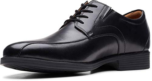 Clarks Men's Whiddon Pace Oxford, Black Leather, 9.5 Wide