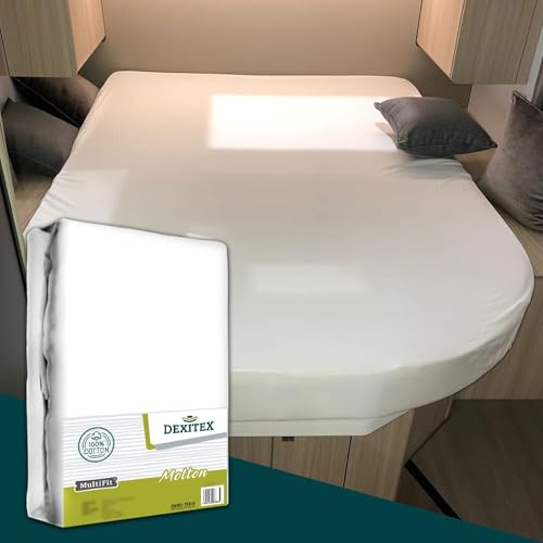 Dexitex - Madrasskydd Husvagn Queensbed - Sängkläder Husbil - Påslakan Husbil + - Queensbed Husbil - för Madrass Husvagn - Madrass Husbil - Oeko-TEX - 100% bomull - vit