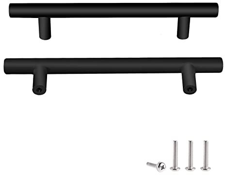 Drenky Handtag för köksskåp, 2 stycken möbelhandtag svart skåphandtag möbelhandtag rostfritt stål 160 mm hålavstånd kökshandtag svart med skruv för köksskåp, lådor och byrå