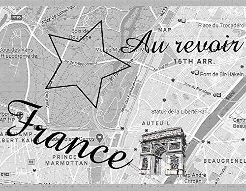 Dundee Deco DDAZBD9075 Wandbordüre zum Abziehen und Aufkleben, modern, grau, Motiv: Paris City of Food, Retro-Design, 4,57 m x 17,78 cm, selbstklebend