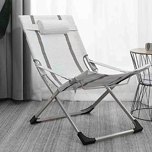 WUTONG Klappstuhl Indoor Garden Loungers Verstellbarer Sessel Recliner Tragbarer Office Relaxer für Terrassencamping mit abnehmbarem Kissen, leicht
