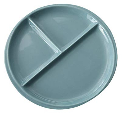 Plato de Porcelana China de Hueso Tres Compartimentos, Redondo | Cerámica Beige, Bordes Lisos sin Rebabas, para Desayuno en Café y Tea Shop Color Aleatorio