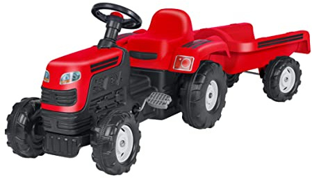 DOLU Trattore A Pedali C/RIMORCHIO Rosso 144X52X45