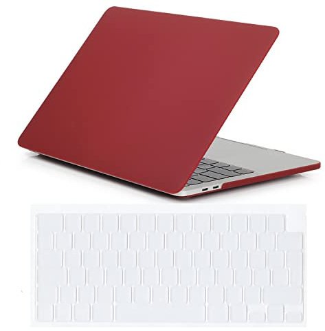 Se7enline Compatible with Best MacBook Pro Case 16 inch 2021 2022 M4 M3 M2 M1 A2485 A2779 A2991 A3403 Matte Laptop Protective Hard Shell Case with Keyboard Cover Skin(EU Layout),Wine Red