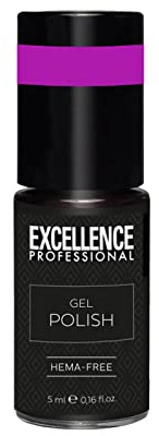Excellence Professional, Smalto in Gel Semipermanente N.235 Colore Fluo Purple, Smalto Semipermanente per Unghie a Lunga Durata e Autolivellante, Effetto Brillante, 5 ml