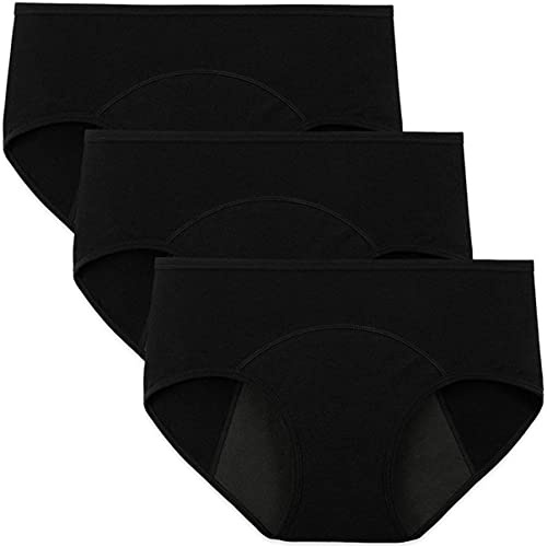 Queena Mutande Ciclo Mestruale Mutande Assorbenti Donna Vita Alta Slip Cotone Ciclo Mestruale Intimo Post Parto Pacco da 3