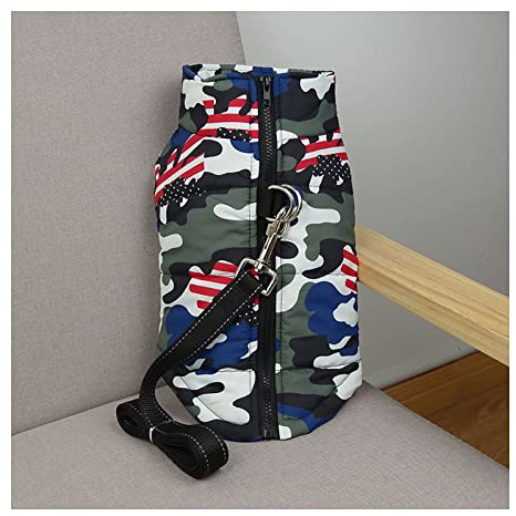 JSSEVN Hundebekleidung Mantel wasserdichte Winterjacke warme Weste Haustier Hundemantel für kleine mittelgroße und große Hunde, Blau Camouflage L