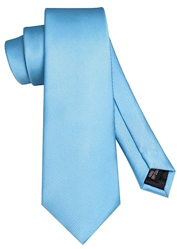 JEMYGINS Herren-Krawatte, einfarbig, 7 cm, für Business und Hochzeit, hellblau, M