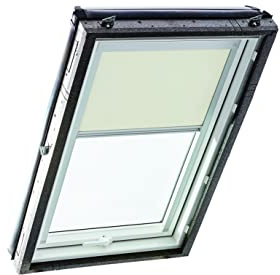 Original Roto Verdunkelungsrollo ZRV - Nahezu vollständige Verdunkelung - Führungsschiene Silber - Dachfenster Baureihe Designo R4/R7 und Classic 43/73 - Größe 054/078 | 05/07 - Stofffarbe Beige