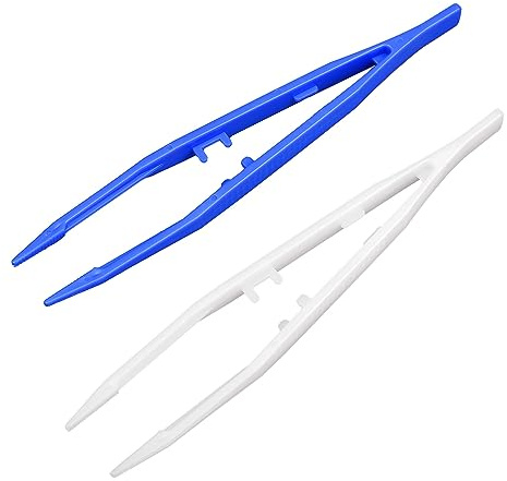 MFUOE 2 Pcs Reptiles Feeding Tweezers Plastic Tweezers Anti-Slip Reptile Feeding Tongs for Snakes Lizard Tortoise Gecko