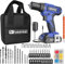 FADAKWALT - Set trapano avvitatore a batteria da 20 V, 70 pezzi, senza fili, combinato, 21+1 impostazioni di coppia, set di accessori fai da te, 2 velocità variabili, adatto per legno e metallo
