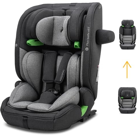 Osann Flux Isofix eXT Kindersitz ab 1 Jahr von 76-150 cm - Universe Grey | Kinderautositz mit Isofix, längere Verwendungsdauer des Gurtsystems bis 120 cm max. 23kg, mitwachsend, Autositz 9-36 kg