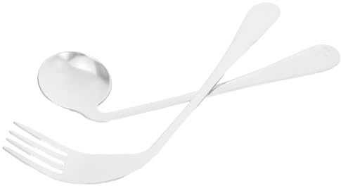 1juego Utensilios De Comida Angulados De Inoxidable Para Ancianos Tenedor Cuchara Ligero Y Ergonómico Para Alimentación Asistida Para Pacientes Con Movilidad Reducida