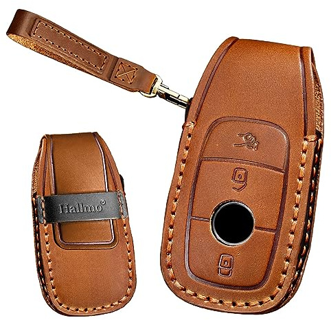 TECART Leder Smart Autoschlüssel Hülle cover Passt für Mercedes Benz A C E S G Klasse GLC CLE CLA W177 W205 W213 W222 S63 AMG Schutzhülle Schlüsselcover Zubehör Schlüsseletui Key case 3 4 Taste