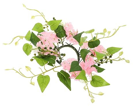OUNONA künstliche Leuchtergirlande Türkranz vorn Kerzenkränze Pflanzendekor künstliche Blumen Kerzenringe für Säulen Kerzenring Kranz Schreibtisch Blumenkerze Anlage künstliches Blatt