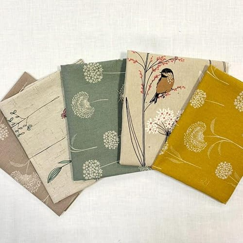 Stoffpaket von Stoff: 5 verschiedene Stoffe Patchwork Quilt, Geschenkverpackung, Baumwolle/Polyester, Mehrfarbig, Patchwork, Druck