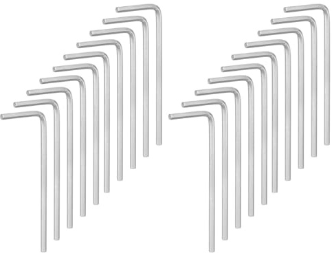 QUARKZMAN 20 Piezas de Llave Hexagonal de 2 mm, Llave Hexagonal en Forma de L de Acero Cromado Vanadio para Reparaciones en el Hogar, Tono Plateado