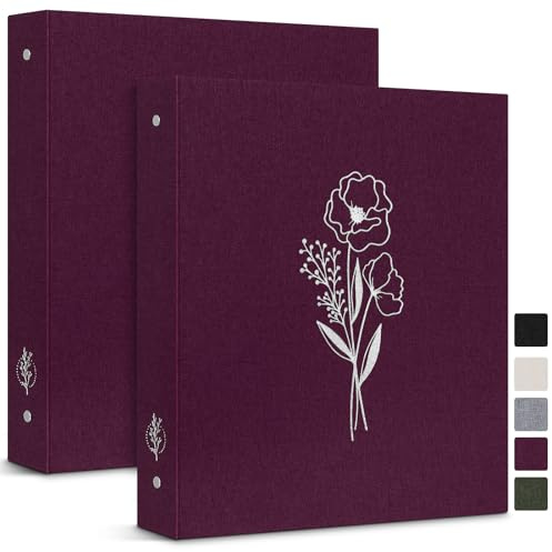 Lanpn Raccoglitore ad anelli formato A4, 2 confezioni, anelli rotondi per 2,5 cm, contiene fogli da 21,6 x 27,9 cm per casa ufficio scuola riviste (viola)