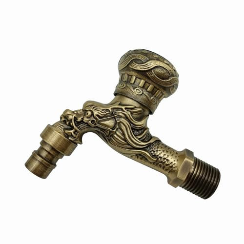 Antik Garten Wasserhahn Garten Wandmontage Bronze Messing Wasserhahn aussenwasserhahn Frostsicher 1/2 Zoll Außen Wasserhahn
