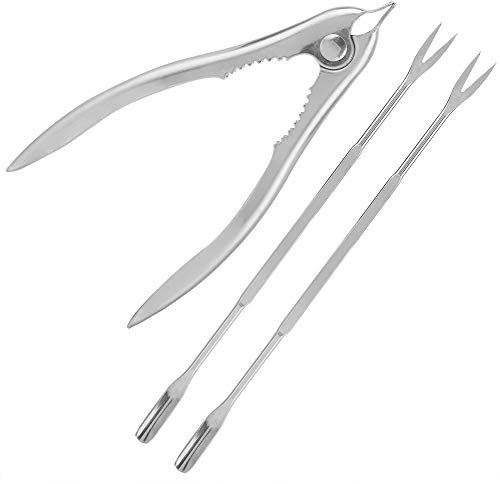 Stainless Steel Lobster Cracker Shell Tongs, Seafood Forks, Nut Opener, Kitchen Utensils with Easy to Design, Suitable for Lobsters, Seafood and Nuts, Dishwasher Safe