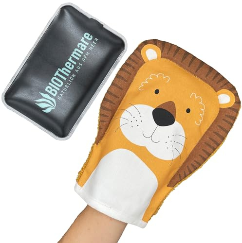 BIOThermare TRÖSTIES LEO maxi | Kalt-Warm-Kompresse mit Seegras-Gelpad | Einsatzlöwe für die Elternhand: Liebevoll gestaltete Tierretter-Hülle mit patentiertem 2-Kammer-System zum Trösten