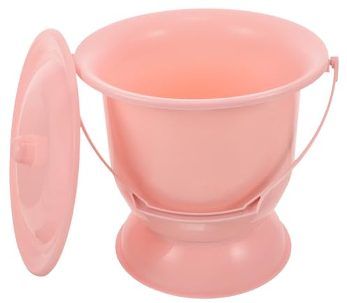 Healeved Orinal Portátil de Plástico Tapa, 4l, Ligero y Práctico, Fácil de Lavar, para Embarazadas y Mayores, Uso Doméstico en Dormitorio | Base Plana Redonda, Resistente al Desgaste, Apto para Abuelos y Embarazadas