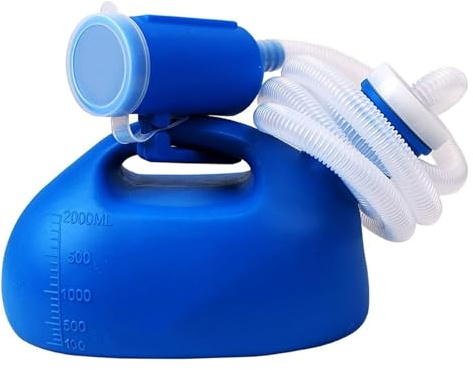 Urinflaschen für Männer Tragbare Töpfchen-Pipi-Flasche, 2000 ml, for Herren-Urinal, Zuhause, Camping, Auto, Reisen, mit 1,6 m langem Schlauch