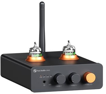 Fosi Audio GR40 Tube Preamplifier with DAC, Stereo Headphone Amplifier 3.5mm Home Audio for Active Speakers/Headphones, Digital to Analog Audio Converter Preamp with Bluetooth and USB/OPT/COAX