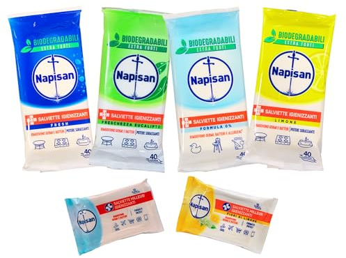SET SALVIETTE MILLEUSI IGIENIZZANTI: Freschezza Eucalipto + Limone + Formula 0% + Fresh + Milleusi Formato Pocket Classico + Milleusi Formato Pocket Fiori Di Limone
