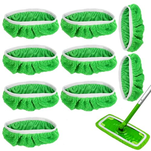 10 Stück Wiederverwendbare Tücher für Bodenwischer für Swiffer,Tücher Mikrofaser Set,Bodenwischer Nass für Sweeper Mop Wischmopp Bezug für Swiffer Nass Trocken,für Reinigung Von Hartböden,Holzböden