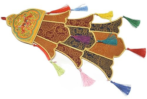 DUBTEDHOU Banderas Templo Budista Suministros, Pancartas Colgantes de 50cm, decoración de salón Budista de Estilo Tibetano, método Hecho a Mano, pancartas de construcción, 1 ud.