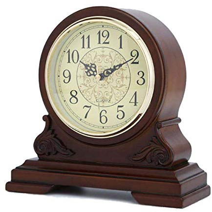NSTVVEE Horloge de cheminée à Pendule cuivrée pour Salon, Bureau, Bureau, Horloge de Bureau à Piles pour cheminée, Bureau