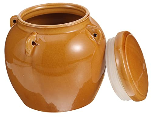 PRETYZOOM Pot Céramique Avec Couvercle Pot à Miel Vide Céramique Récipient à Miel Pour Confiture Et Légumes Marinés