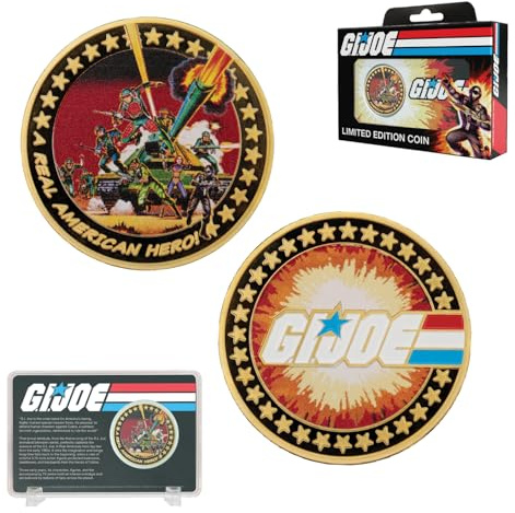 FaNaTtik G.I. Joe - Moneda de edición limitada chapada en oro de 24 quilates en caja de coleccionista, un verdadero héroe americano, producto con licencia oficial