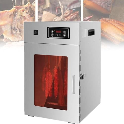 Essiccatore per salsicce commerciale, essiccatore per carne rotante a 360°, essiccatore rotante in acciaio inossidabile per salsicce, pancetta, pollo, anatra, pesce, manzo con timer digitale 24 ore