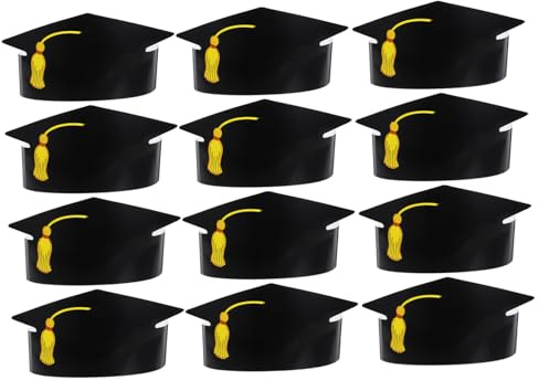 Toyvian 36 Pezzi Cappelli Di Laurea in Carta Fai-Da-Te Nero Per Decorazioni Festa Diploma Bambini E Scuola Con Materiale Carta Morbida E Design Classico