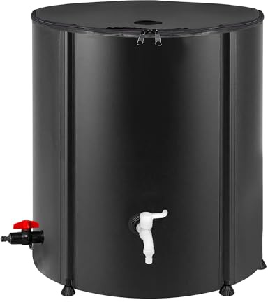 Collapsible Rain Barrel Water Storage Containers-200L Portable Rainwater Collect System Water Tank to Collect Rainwater from Gutter Downspout Water Catcher with Spigots,Filter＆Overflow Kits