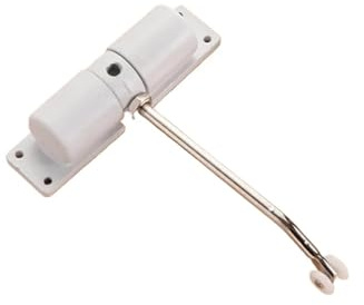 Chiudiporta automatico regolabile con molla di sicurezza for impieghi gravosi montata in superficie for porte interne ed esterne nere(White)