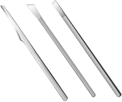Lurrose Tondeuse à Pédicure 3pcs en Acier Inoxydable Argenté Multifonction pour Enlever Callosités et Peaux Mortes, Outil Portable pour Soin des Pieds Professionnel