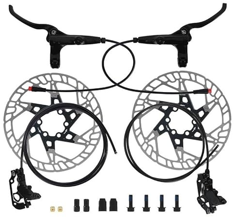 cyklar bakbromstrumma Cykelbromssats 4-kolvar hydraulisk bromssats 1150mm 1950mm Scooter MTB Hydraulisk broms Cykeldelar HD-E735(Brake Set-With Disc)
