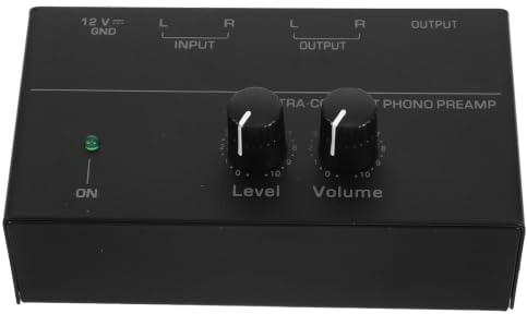 Zerodeko Preamplificador y Carcasa Negra de Metal de Fonógrafo Estéreo Amplificador de Audio Simple para Tocadiscos para Discos de Vinilo