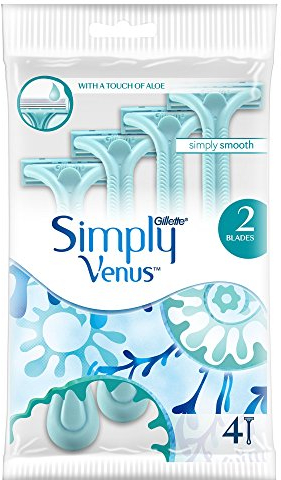Gillette Simply Venus 2 Einwegrasierer für Damen, 4 Rasierer