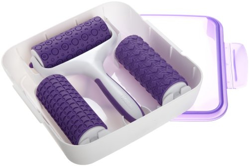 Wilton Mattarello Decorativo con Effetto Trama Inclusi 3 Rulli in Silicone