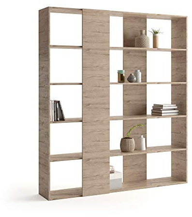 MOBILI FIVER, Rachele modernes Bücherregal, Eiche, Made In Italy