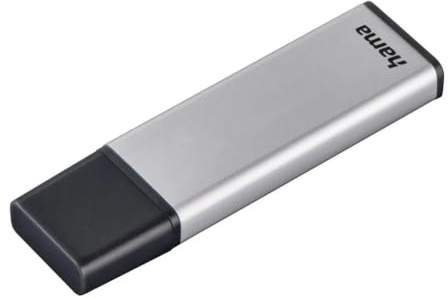Hama | Pendrive USB 3.0 de 128 GB, Memoria USB-A 90 MB/s, Plata | Almacenamiento Masivo en Diseño Clásico de Metal, Ideal para Fotos y Videos, de Alta Velocidad