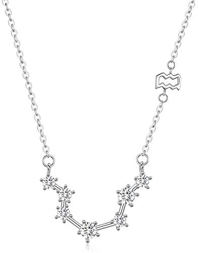 12 stjärnteckenhalsband i 925 sterlingsilver, astrologi, 12 stjärntecken, horoskop, astrologi, stjärnhalsband, smycken, födelsedagspresenter för kvinnor, flickor
